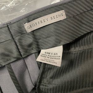 Mens dress pants. Grey. 44x32L. Not pleated. Used. Dry cleaned.